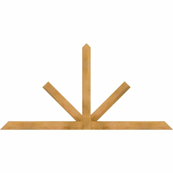 Ekena Millwork Saratoga Rough Sawn Timber Gable Bracket, Western Red Cedar, 84"W x 42"H x 2"D x 4"F, 12/12 Pitch GBW084X42X0204SAR00RWR - main